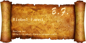Biebel Fanni névjegykártya