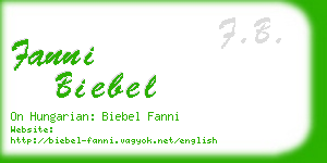 fanni biebel business card